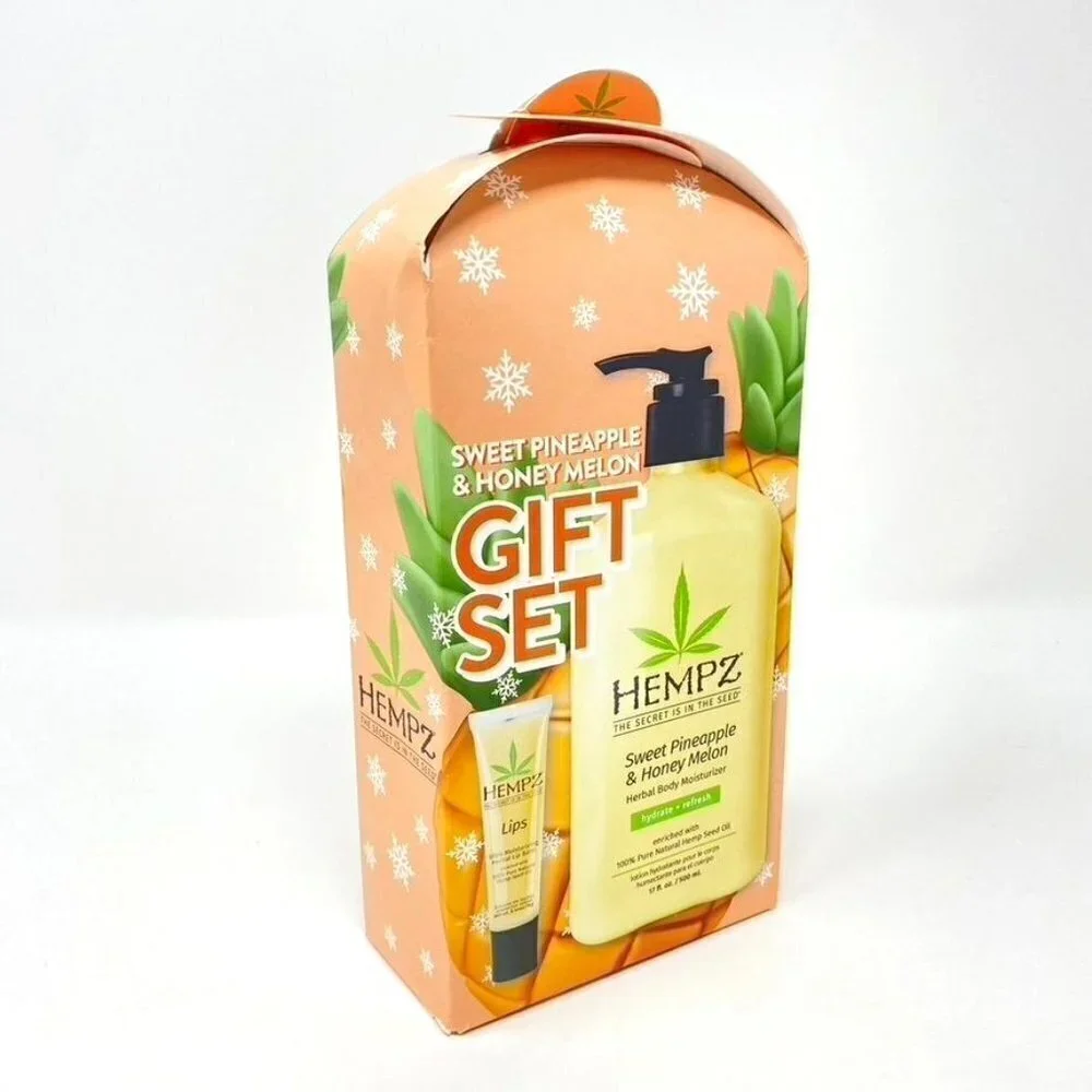 HEMPZ Sweet Pineapple Honey Melon Gift Set Limited Edition Body Lotion Lip Balm